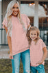 Ruffled Sleeve Swiss Dot T-Shirts